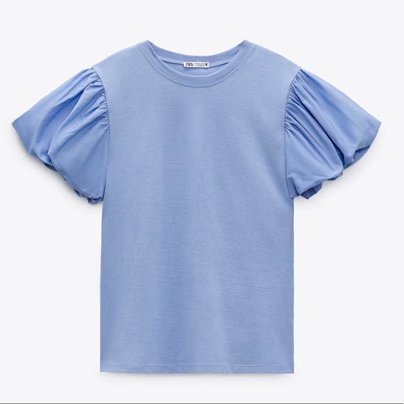 Zara Balloon Sleeve Top NWT - Picture 2 of 11